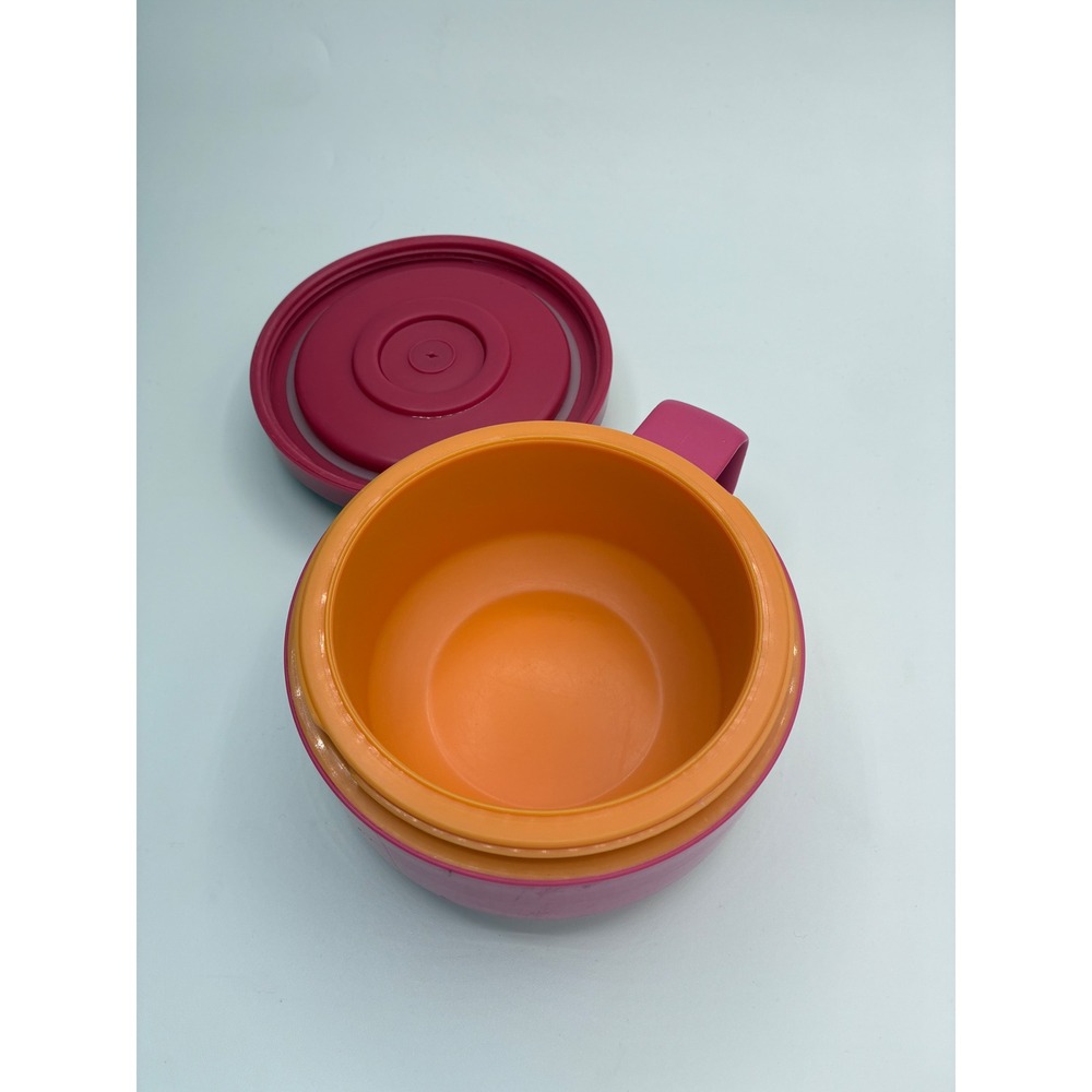 Aladdin Pink Soup Mug Bowl With Lid Portable Microwave Safe 12 oz - Picture 4 of 5